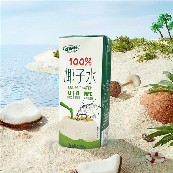 配料只有椰子水：NFC百多利100%椰子水1.59元/盒新低