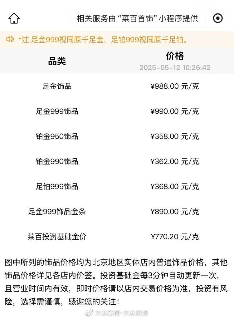 菜百首饰微信小程序截图